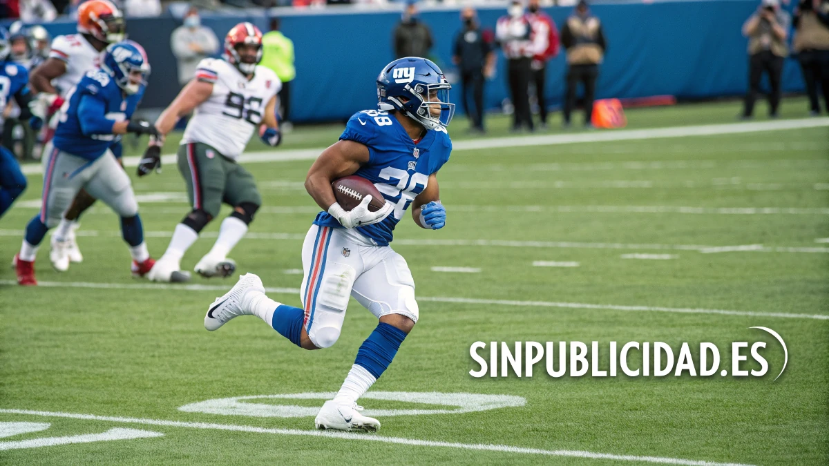 Saquon Barkley en acción en el campo de fútbol